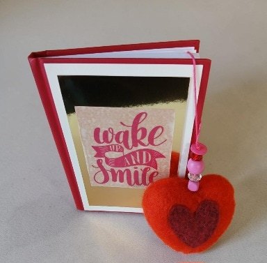 'Wake up and Smile.' Notebook and felted heart. All proceeds to The Stroke Association. - Image 3