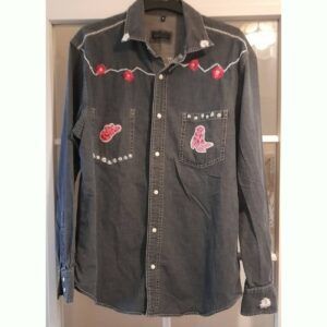 Customised Cowboy Shirt, with Cacti and Flowers, Size 12/14