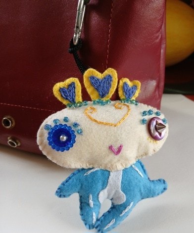 'Zombie Feltie' accessory, bag charm or keyring. All proceeds to The Stroke Association