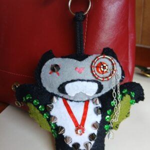 ‘Zombie Feltie’ accessory, bag charm or keyring. Vampire/ Dracula.All proceeds to The Stroke Association