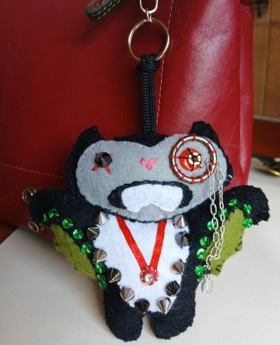 'Zombie Feltie' accessory, bag charm or keyring. Vampire/ Dracula.All proceeds to The Stroke Association - Image 2