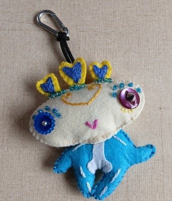 'Zombie Feltie' accessory, bag charm or keyring. All proceeds to The Stroke Association - Image 3
