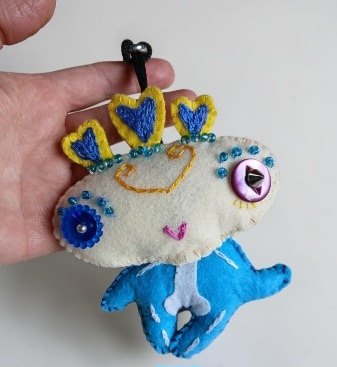 'Zombie Feltie' accessory, bag charm or keyring. All proceeds to The Stroke Association - Image 2