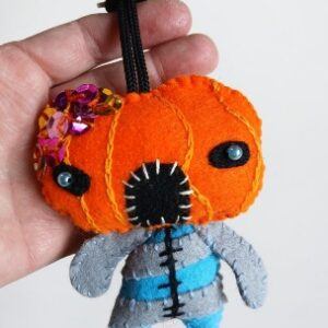 ‘Zombie Feltie’ accessory, bag charm or keyring. Halloween.All proceeds to The Stroke Association
