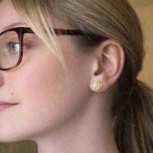 Bloomsbury Meadowlark Studs – Butter Yellow Floral Polymer Clay Earrings, Lightweight Everyday Studs Handmade in Sheffield