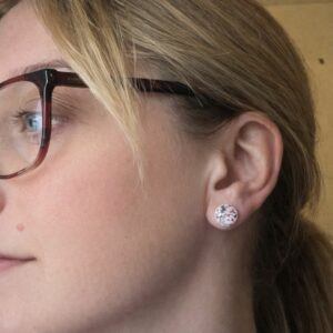 Bloomsbury Daybreak Studs – Pale Blue and Cream Floral Polymer Clay Earrings, Lightweight Everyday Studs Handmade in Sheffield