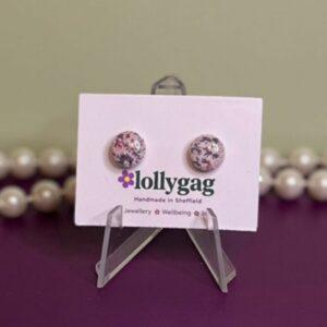 Bloomsbury Daybreak Studs – Pale Blue and Cream Floral Polymer Clay Earrings, Lightweight Everyday Studs Handmade in Sheffield