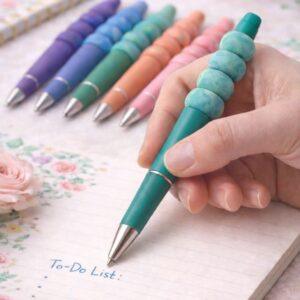 Handmade Fidget Bead Pen – Polymer Clay Sensory Pen for Focus, Calm and Everyday Writing – Colourful Beaded Spinner Pen