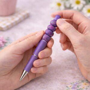 Handmade Fidget Bead Pen – Polymer Clay Sensory Pen for Focus, Calm and Everyday Writing – Colourful Beaded Spinner Pen