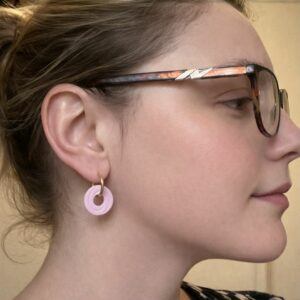 Primrose Pink Spiral Hoop Earrings – Soft Pink Polymer Clay Hoops UK