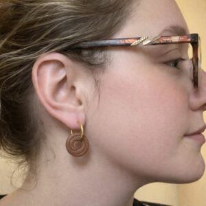 Bronze Brown Spiral Hoop Earrings – Warm Neutral Polymer Clay Hoops UK