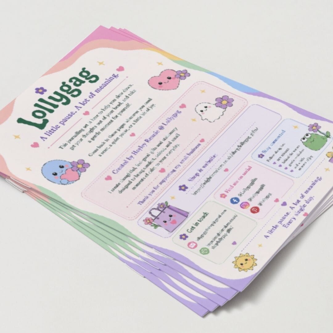 Lollygag Moment of Joy Journalling Set Gentle guided journalling booklet for wellbeing, reflection and calm - Image 4