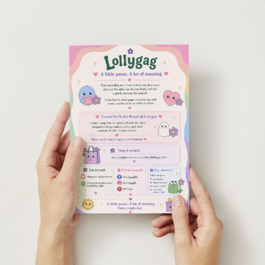 Lollygag Moment of Joy Journalling Set Gentle guided journalling booklet for wellbeing, reflection and calm - Image 2
