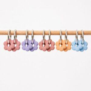 Soft Expressive Flower Hoop Earrings – Interchangeable Charm Set, Gold & Silver Hoops, Pastel Earrings UK, Lightweight Handmade Jewellery