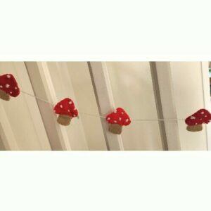 Handmade Felt Toadstool Garland, 154 cm long