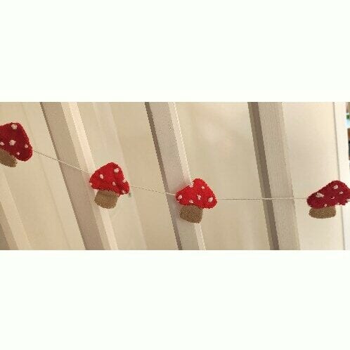 Handmade Felt Toadstool Garland, 154 cm long