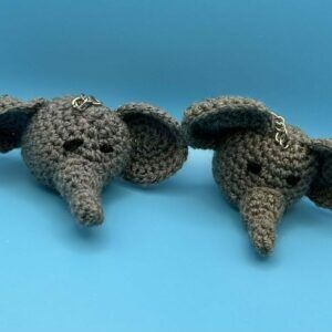 Handmade Crochet Elephant Head Keyring – Perfect Gift for Animal Lovers