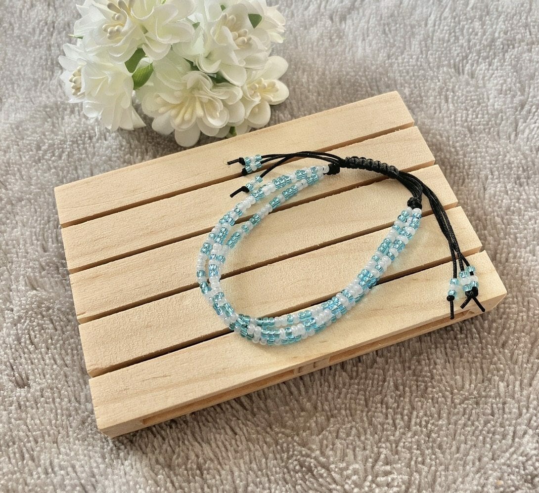 Blue & White 3-Strand Bracelet