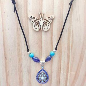 Boho Blue & Turquoise Teardrop Necklace