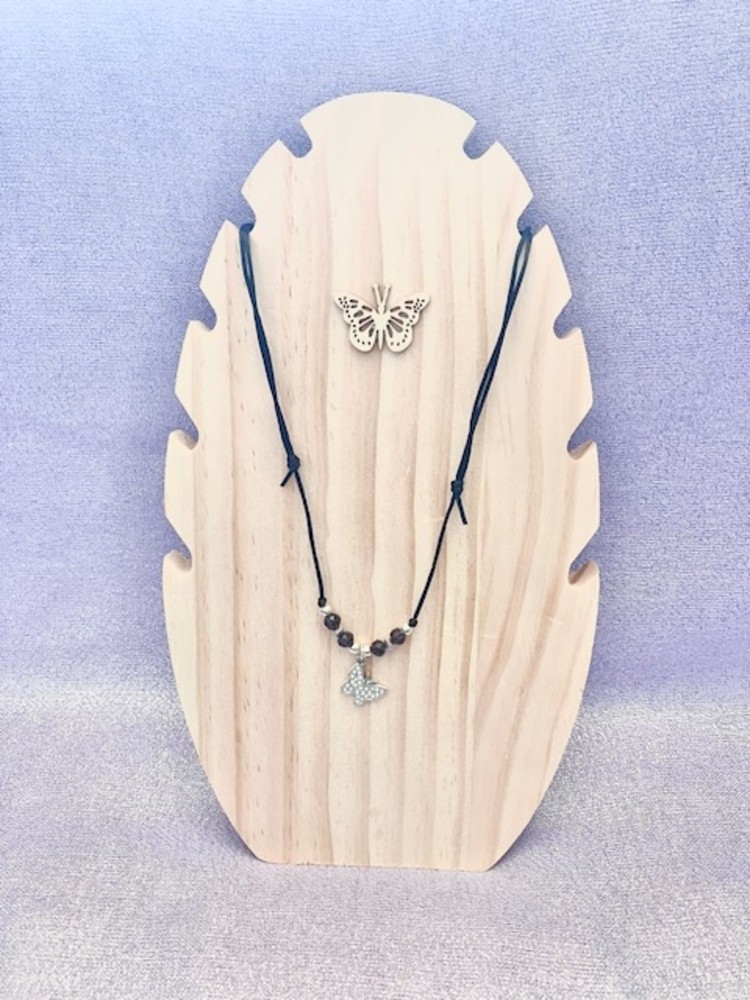 Silver Plated Crystal Butterfly Necklace - Image 2