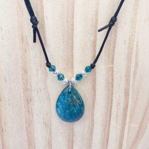 Blue Apatite Teardrop Necklace