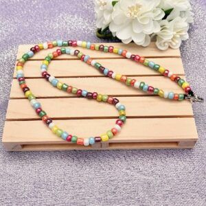 Colourful 17-Inch Seed Bead Necklace