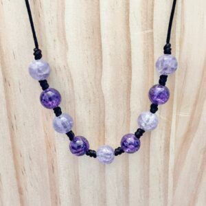 18-Inch Purple & Lilac Crackle Bead Necklace