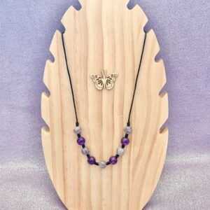 18-Inch Purple & Lilac Crackle Bead Necklace