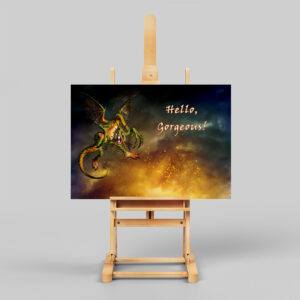 ‘Alice’ Jabberwock Firestorm Greetings Card or Print