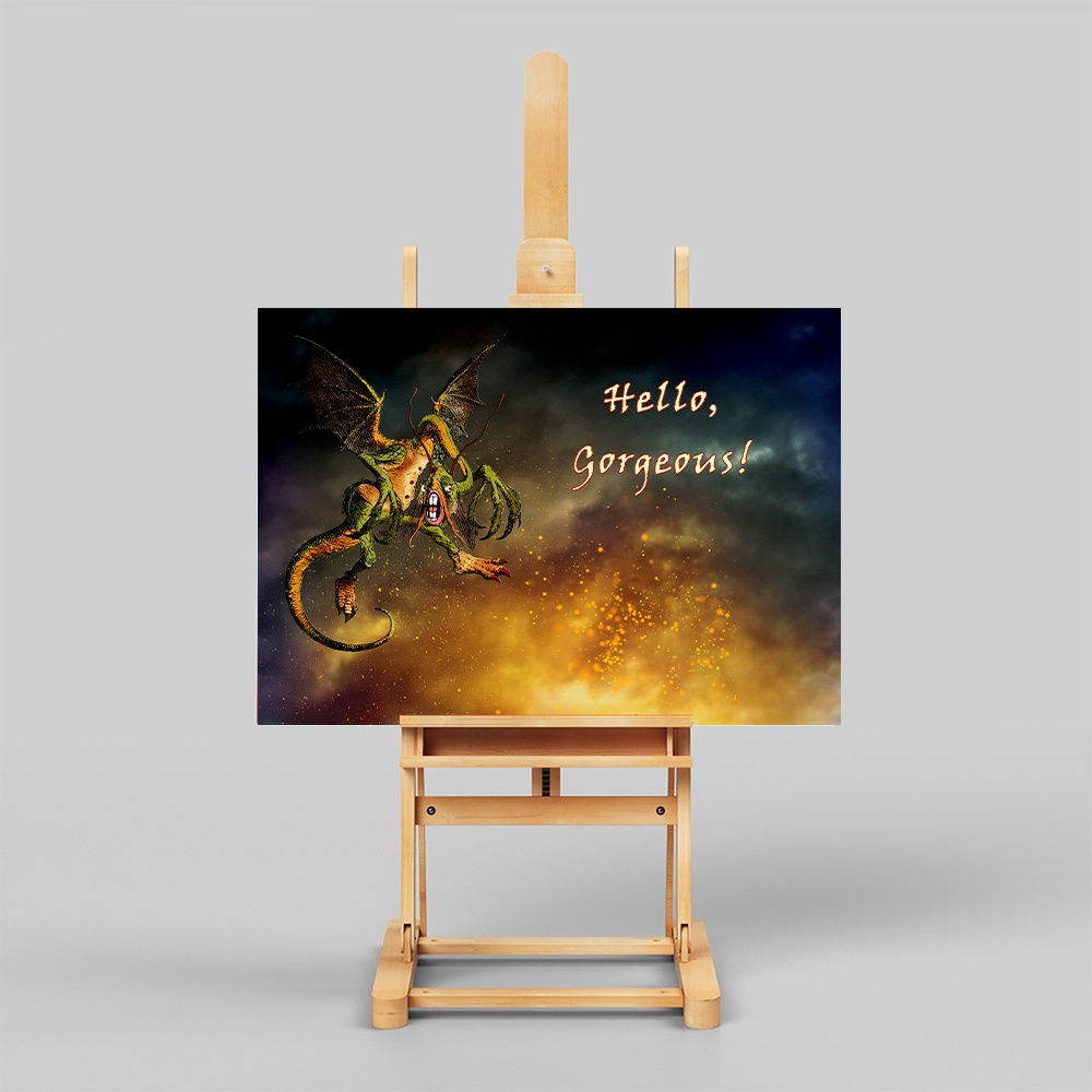 'Alice' Jabberwock Firestorm Greetings Card or Print - Image 2
