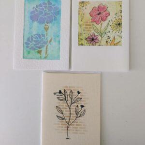 Mix pack of 3 original artwork blank greeting cards