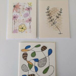 Mixed art pk 3 original art greeting cards