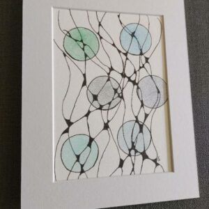 Unique Neuro Graphic Artwork in Soothing Blues, Greys, and Greens