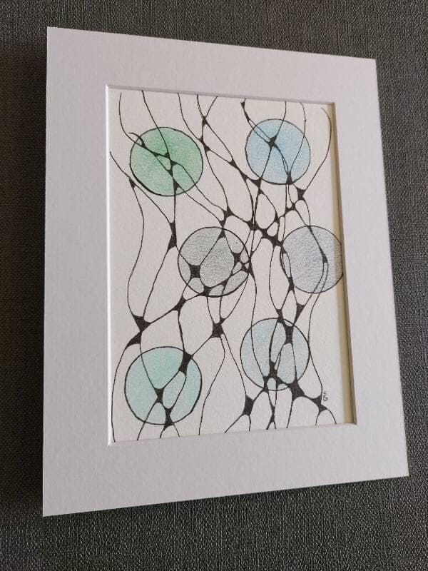 Unique Neuro Graphic Artwork in Soothing Blues, Greys, and Greens - Image 2