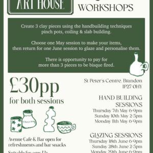 Olive Art House – Hand Building & Glazing Session