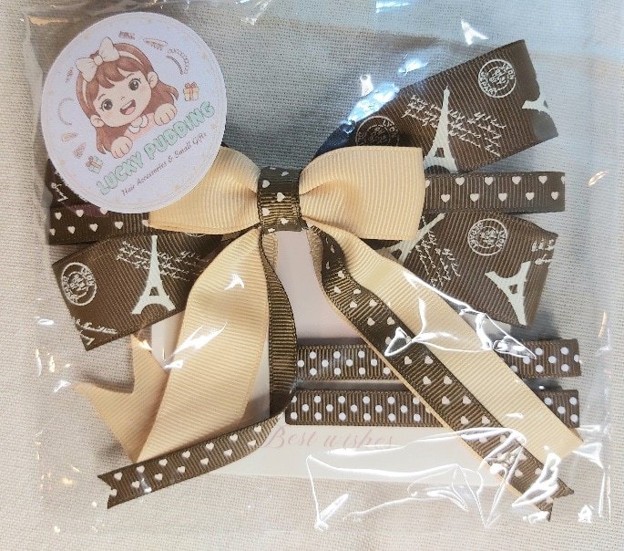 Parisian Dreams Postcard Hair Bow & Polka Dot Clip Set - Image 4