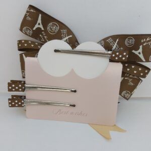Parisian Dreams Postcard Hair Bow & Polka Dot Clip Set