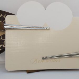 Argyle & Giraffe Print Grosgrain Ribbon Hair Bow Clips – 2 Pack