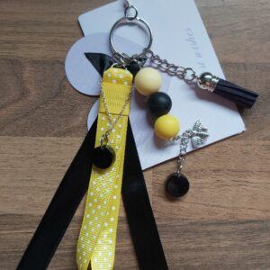 The Queen Bee beaded bag charm keychain