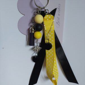 The Queen Bee beaded bag charm keychain