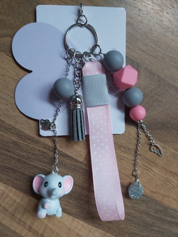 The "Sweet Elephant" Tassel & Bead key chain bag Charm