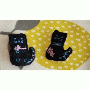 Teeny Black Cat Brooch, 2 available to buy, individually