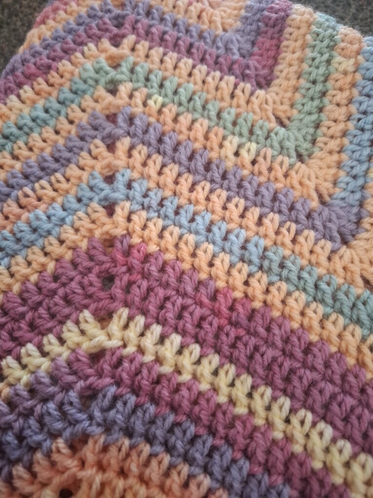 Handmade Crochet Star Blanket in Pastel Rainbow Shades - Perfect for Babies & Gifts - Image 6