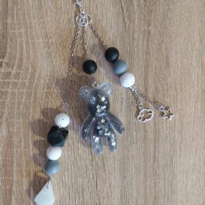 Monochrome Starry Bear Bag Charm & Keychain