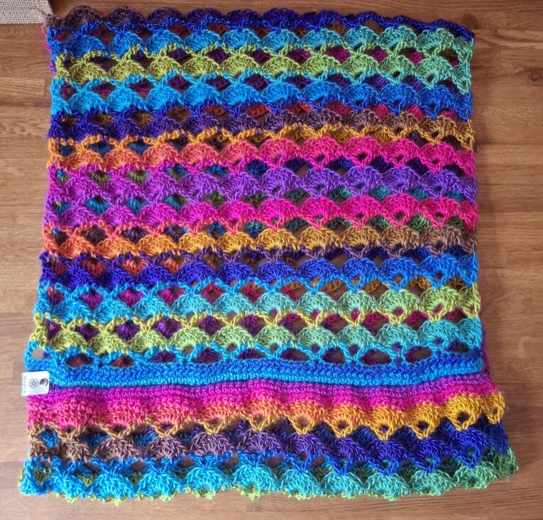 Handmade Crocheted Rainbow Shell Snood – Cozy & Vibrant Neckwear - Image 4