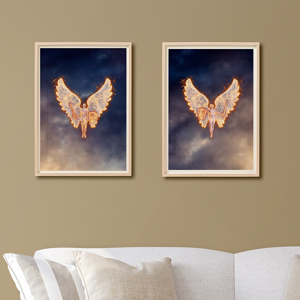 Both defend and Protect angels in living room