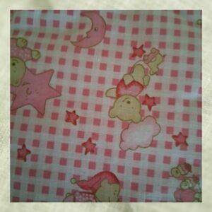 Decorative Nursery Item With Two Pink Ribbon Hangers