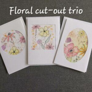 Floral Cut-out – Pack of 3 blank greeting cards with envelopes