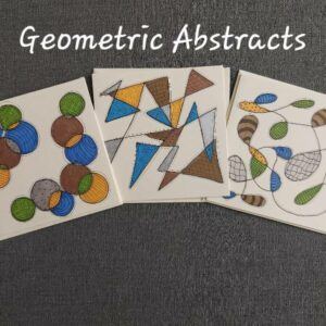 Geometric Shapes – Pack of 3 blank greeting cards with envelopes