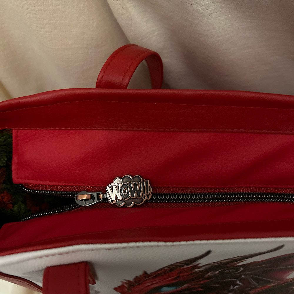 Unique Steampunk Dragon Vinyl Waterproof Tote Handbag - Handmade - Image 3